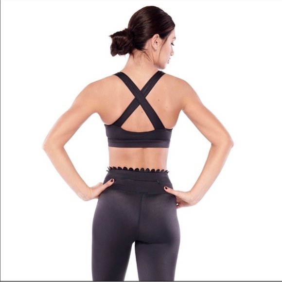 Electric Yoga - Lusting Scalloped Black Sports Bra - Picture 5 of 11